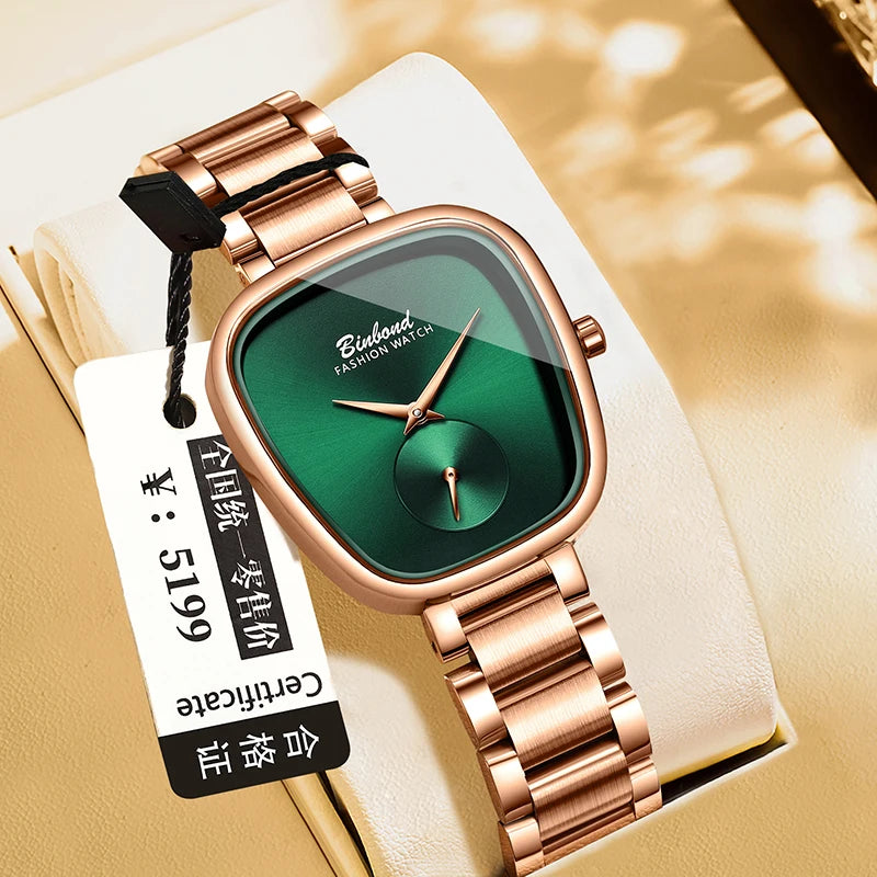 BINBOND Luxury Fashion Women's Watch Waterproof Stainless Steel Women's Watch Simple High Quality Quartz Watch Watches for Woman
