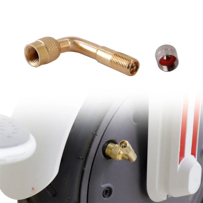 2pcs 90 Degree Motorcycle Angle Bent Valve Adapter Tyre Tube copper Valve Extension Adapter for Truck Car Moto Bike Accessories