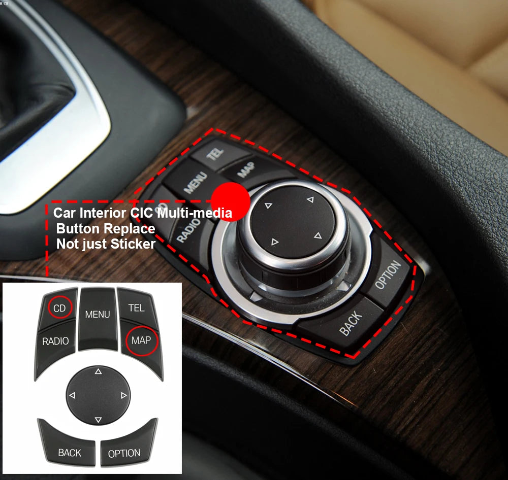 Car Interior Console CIC i-Drive Multimedia Control Button For BMW 1 3 5-Series X1 E84 X5 X6 E70 E71 E81 E82 E90 E91 E92 E60 E61