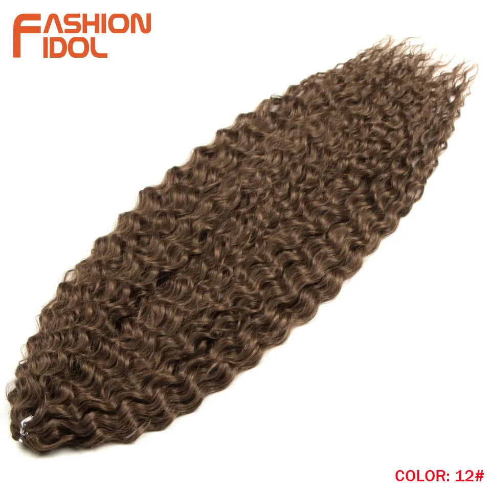 LOVE ME 22 Inch 300g/3pcs Ariel Curl Hair Water Wave Twist Crochet Hair Synthetic Ombre Rainbow Color Braiding Hair Extensions