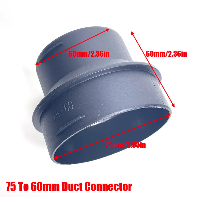 75to60mm 90to75mm 75to60mm Converter  60mm 75mm 90mm Diesel Heater Air Duct Ducting Connector Black For Car Truck VAN Camper