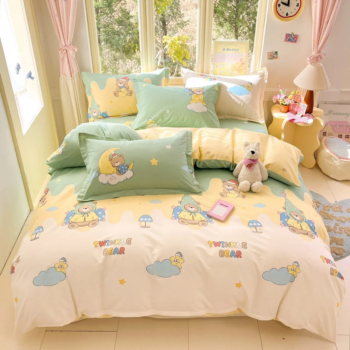 High Quality 100% Cotton Floral Duvet Cover Set Soft Breathable Queen King Bedding Set with Quilt Cover Fitted Sheet Pillowcases
