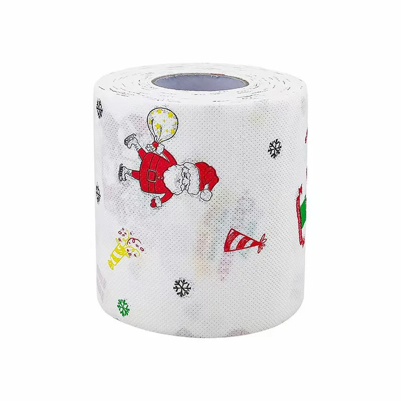 Christmas Toilet Roll Paper, Happy 2026 New Year Supplies, Xmas Tissue Roll Napkin Kitchen Tool, Home Decoration for Holidays
