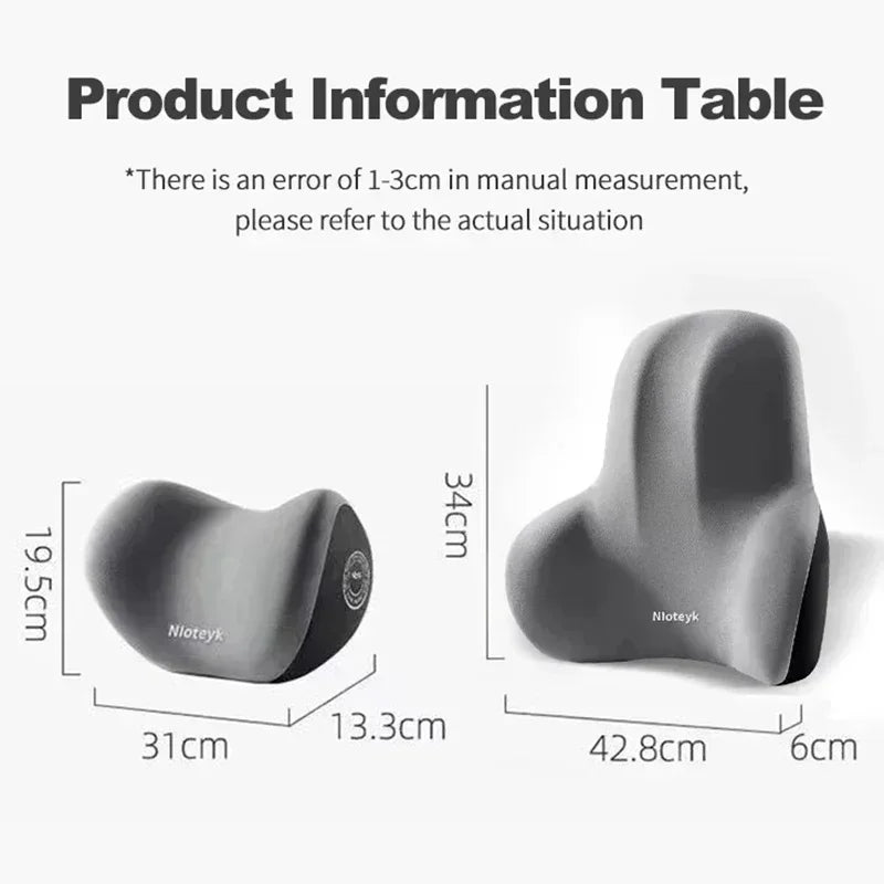 Memory Foam Headrest Lumbar Support Set Ergonomic Neck Pillow Back Cushion Car Driver Seat Comfort Breathable Polyester Fabric