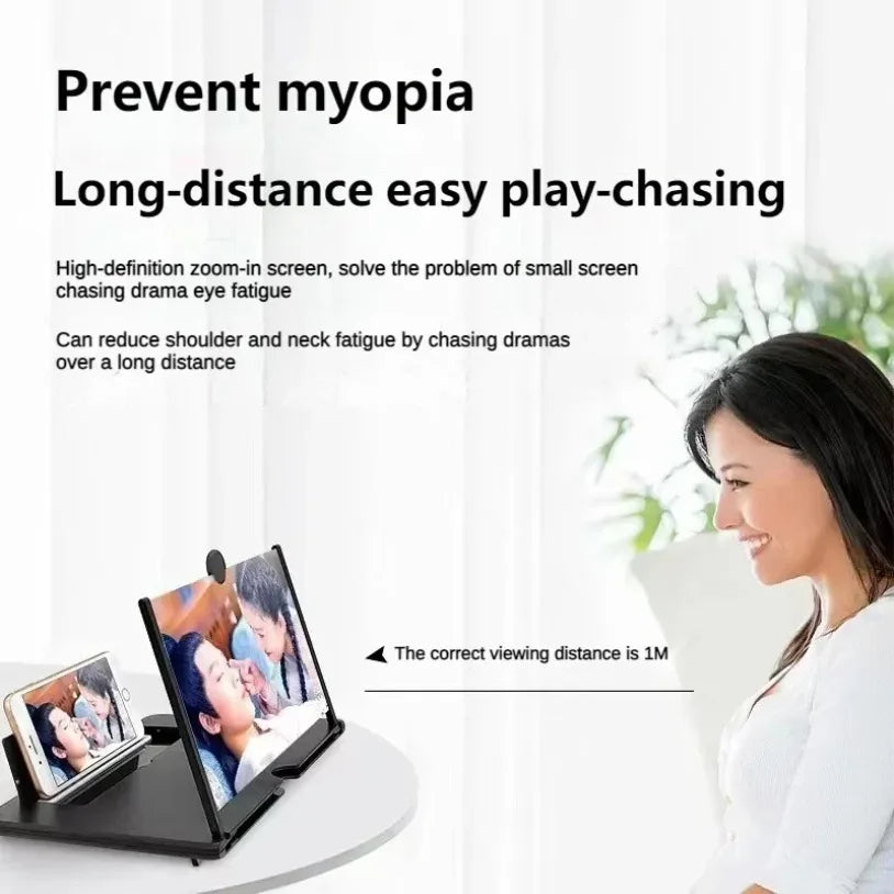 3D 14/12/10Inch Screen Amplifier Mobile Phone Screen Video Magnifier for All Smartphone Enlarged Screen Cell Phone Stand Bracket