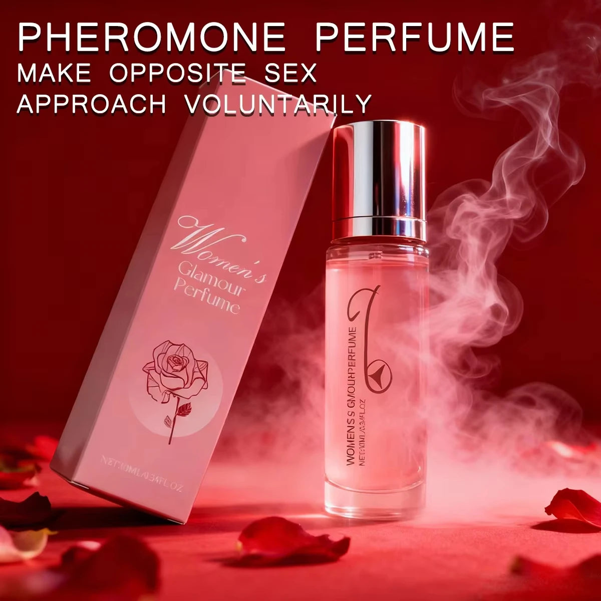 Women‘s Rose Perfume Rollerball, Light & Elegant Scent, Long Lasting & Portable for Day & Date, Fresh Natural Fragrance Gift