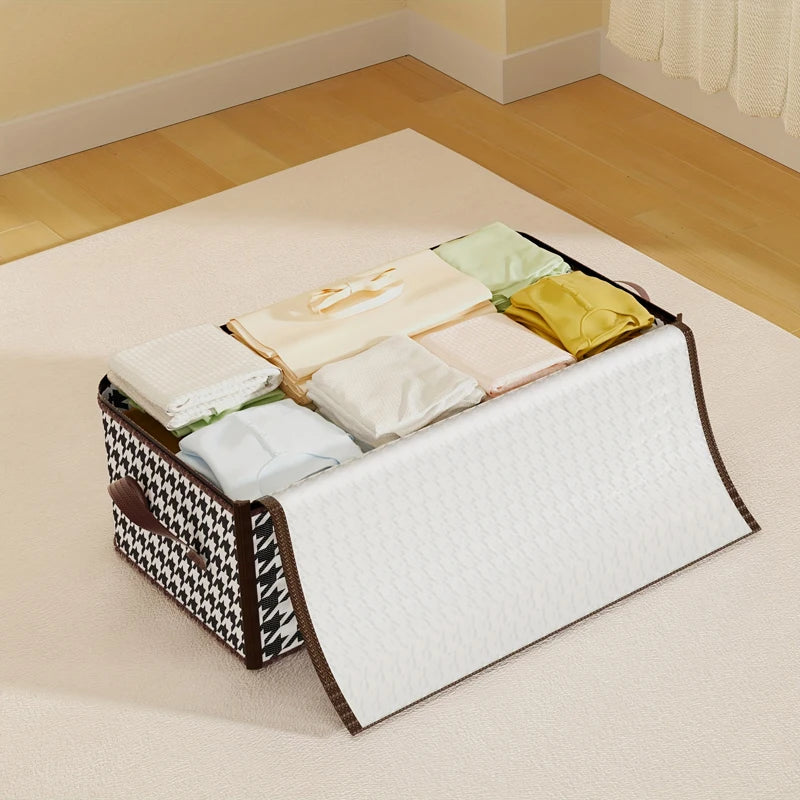 Visible Storage Box Portable Home Clothes Organizer with Handles Foldable Dustproof Quilt Toys Container Large Capacity 50/70L
