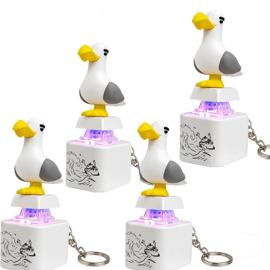 FTCY New Mine Seagull Keycap Keychain Luminous Sounding Stress Relief Creative Fidget Toy Creative Keychain Supporting Wholesale