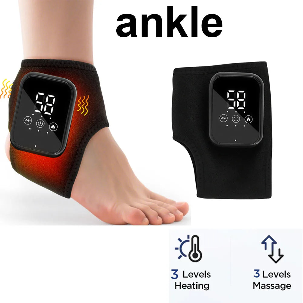 Heating Ankle Massage Belt Electric Hot Compress Vibration Massage Foot Ankle Guard Band Carpal Wrap Support Brace
