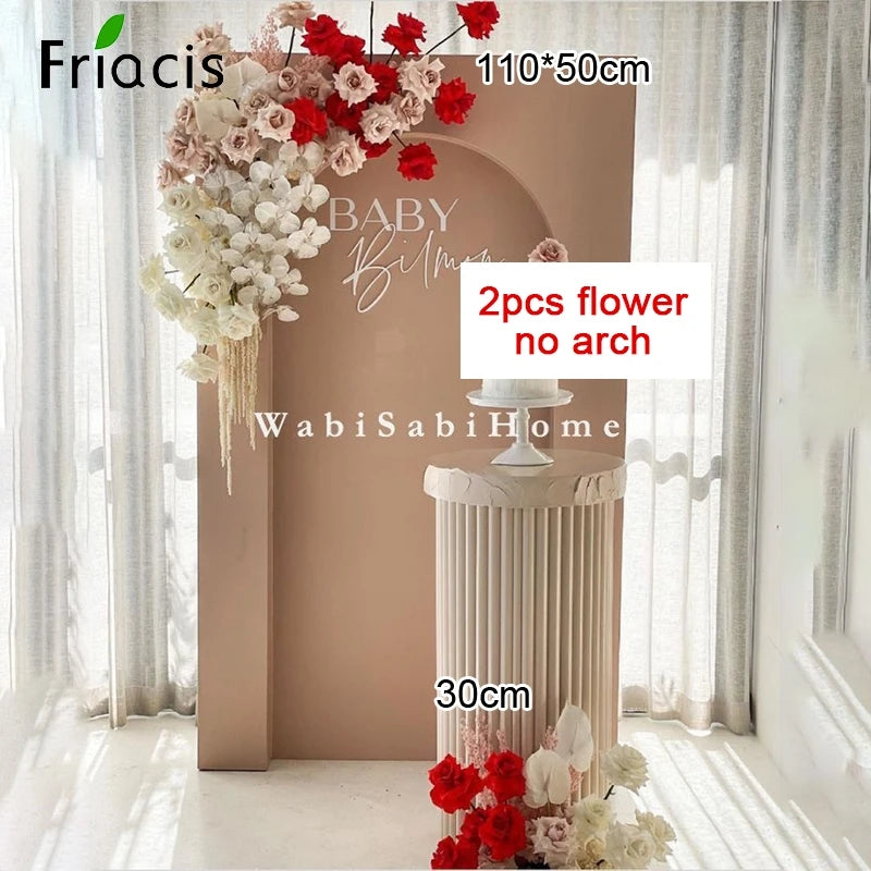 Artificial Rose Hydrangea Peony Flower Row Wedding Arch Backdrop Wall Hanging Floral Hotel Event Party Home Decor Window Display