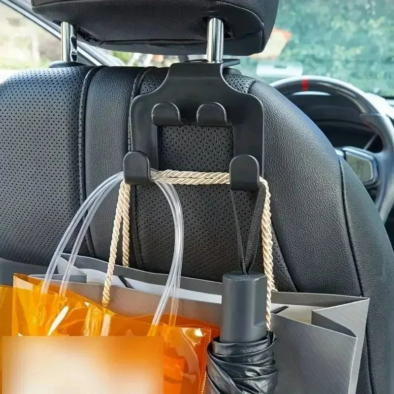 Multifunctional Car Seat Back Hook Double Head Phone Hanger Headrest Hanging Bag Storage Hanger Car Interior Accessories