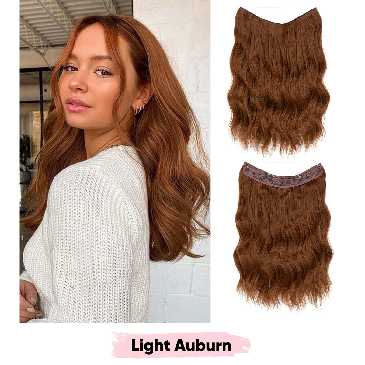 SARLA Synthetic Wave Invisible Wire Clip in Hair Extensions Fish Line With Clips Hairpiece Ombre Fake Hair Piece For Woman