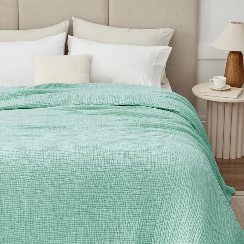 100% Cotton Blanket 6 Gauze Layers Muslin All Season Soft Throw Blankets for Bed Couch Breathable Quilt Bedspread Bedding Adults