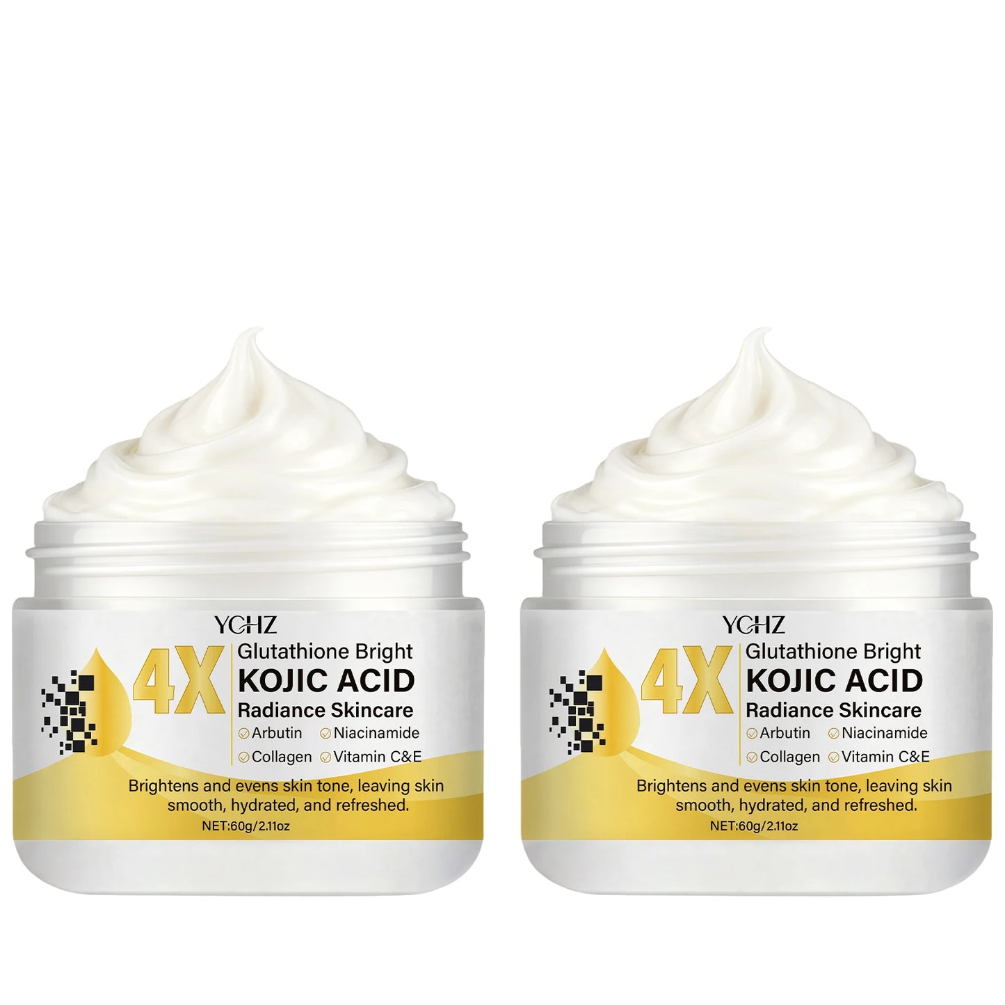 Kojic Acid Cream, Evens Out Skin Tone, Eliminates Dark Spots and Dullness - Non-Greasy, Suitable for Both Men and Women - Whitening and Moisturizing Cream, for Day and Night Use - 60g