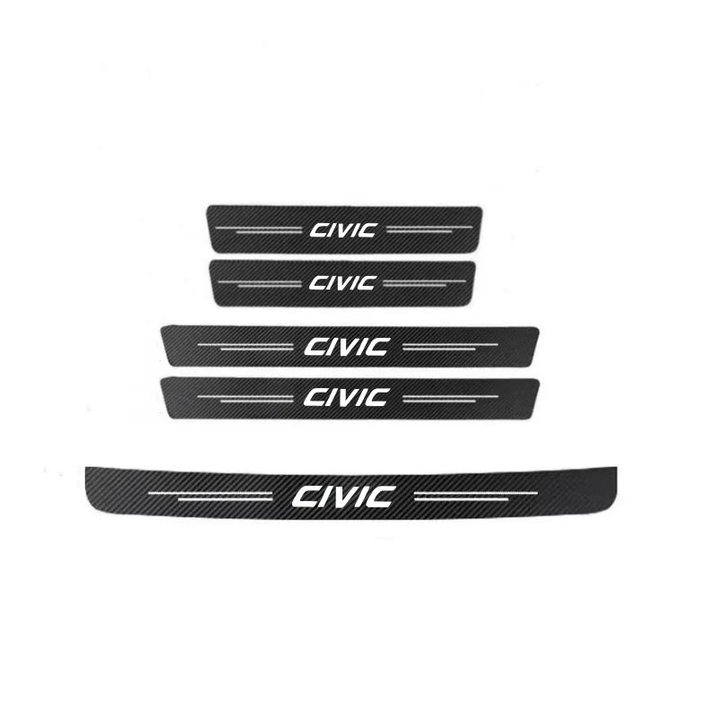 Carbon Fiber Car Door Threshold Sticker Auto Trunk Protective Strip for Honda CIVIC Logo 10th 11th 8th 2025 2023 Accessories