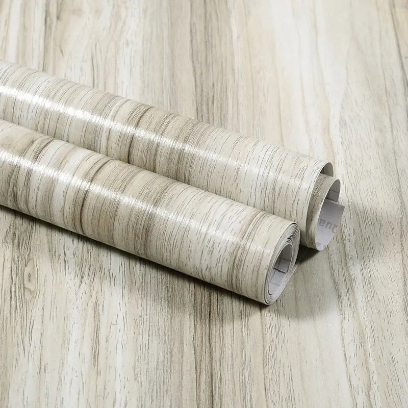 Wood Grain DIY Sticker PVC Self Adhesive Waterproof Wallpapers Renovation Furnitures Wall Stickers Home Decor Sticky Paper Decal