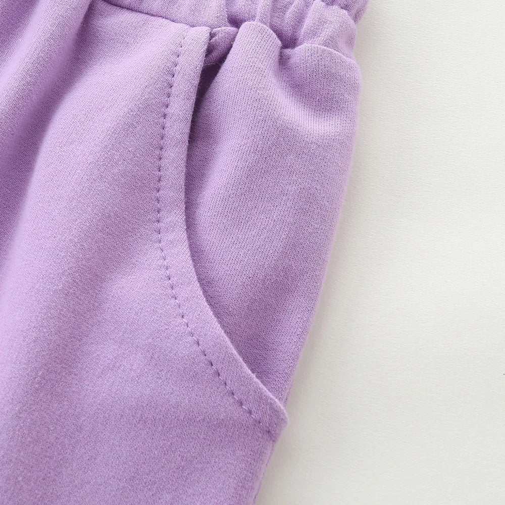 New Arrivals 2026 Girls Sweatpants Apple Embroidery Autumn Spring Children's Trousers Fashion Kids Clothing Full Length Pants
