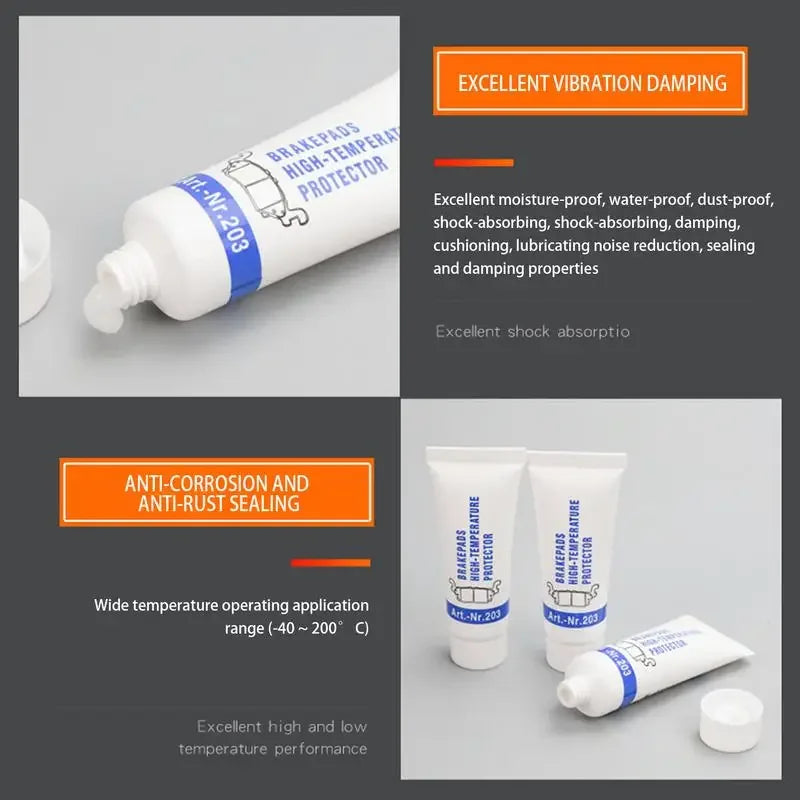 Brake Pads Grease Brake Grease Lubricant Brake Fluids 15g Wide Temperature Range Automotive Assembly Lubricants Stable Brake