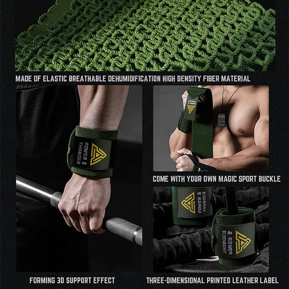 Heavy Duty Weight Lifting Wrist Wraps For Powerlifting Gym Crossfit Brace Wrist to Push Heavier Wrist Support with Thumb Loop