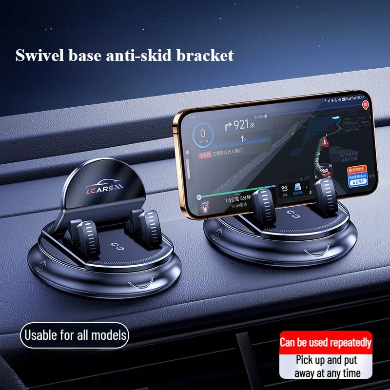 360 Degree Rotating Car Mobile Holder Sticky Suction Cup Phone Stand for Dashboard Multi Purpose Use in Auto and House Accessory