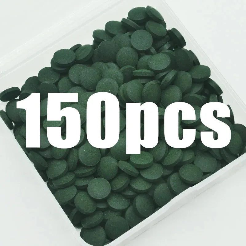 50-300Pcs High Purity Spirulina Tablets Spiral Seaweed Enrichment Favorite Pets Food Fish Crystal Red Shrimp Fish Food Aquarium