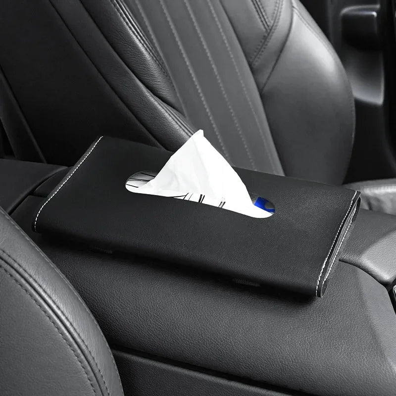 1Pcs Car Tissue Box Towel Sets Car Sun Visor Tissue Box Holder Auto Interior Storage Decoration for BMW Car Accessories