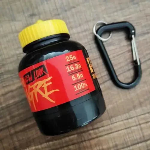 Portable Mini Protein Powder Bottle with Keychain Health Funnel Medicine Box Container Small Cup Outdoor Sport Storage