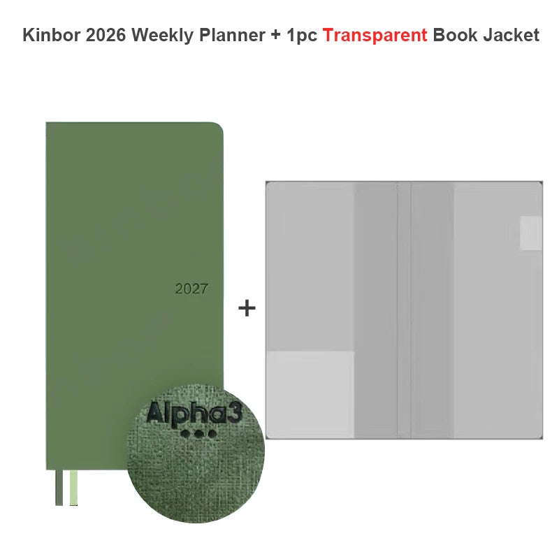 Newest Kinbor 2027 Notebook Agenda Weekly Planner 52g BaChuan Paper Pocket Journal Plan Book Travel Recording School Supplies