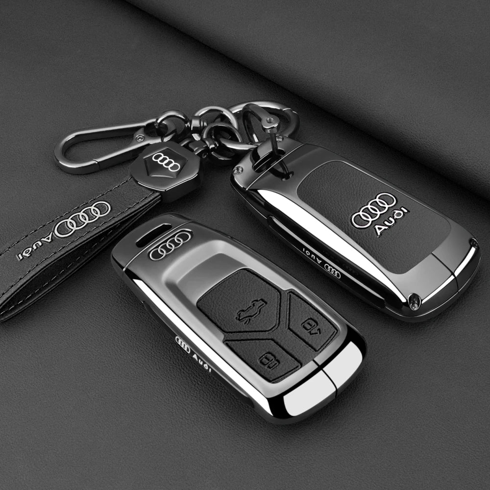 Fashion Zinc Alloy Car Key Case Cover Shell Protection For Audi A4 A4L A5 Q5 Q7 TT TTS 8S B9 2016 2017 2018 Keychain Accessories