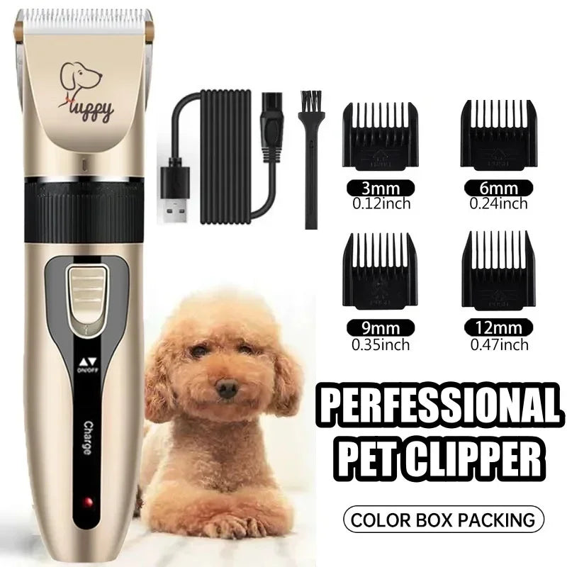 Hot selling high-quality dog professional hair trimmer clipper USB rechargeable shaver low decibel animal hair clipper