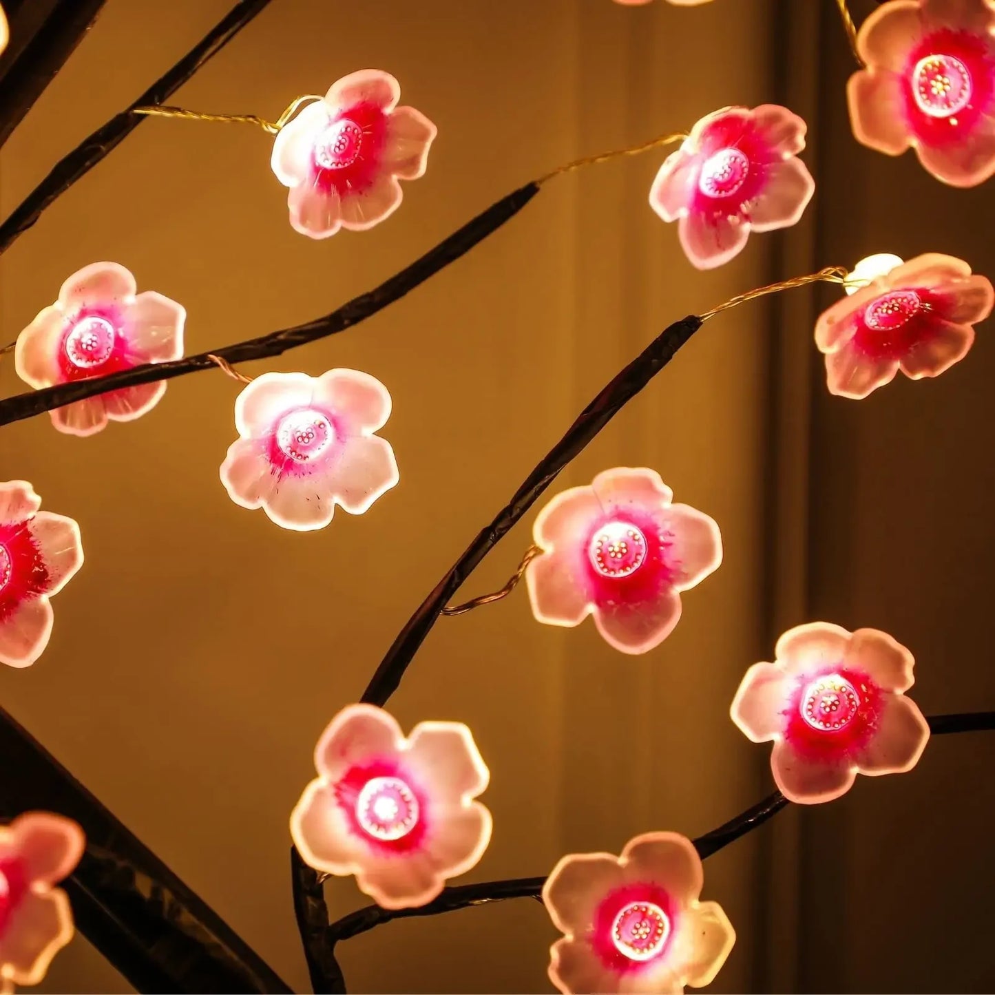 Cherry Flower Table Night Light USB Battery Touch Switch Artificial Bonsai Cherry Blossom Desktop Tree LED Lamp Light Decoration