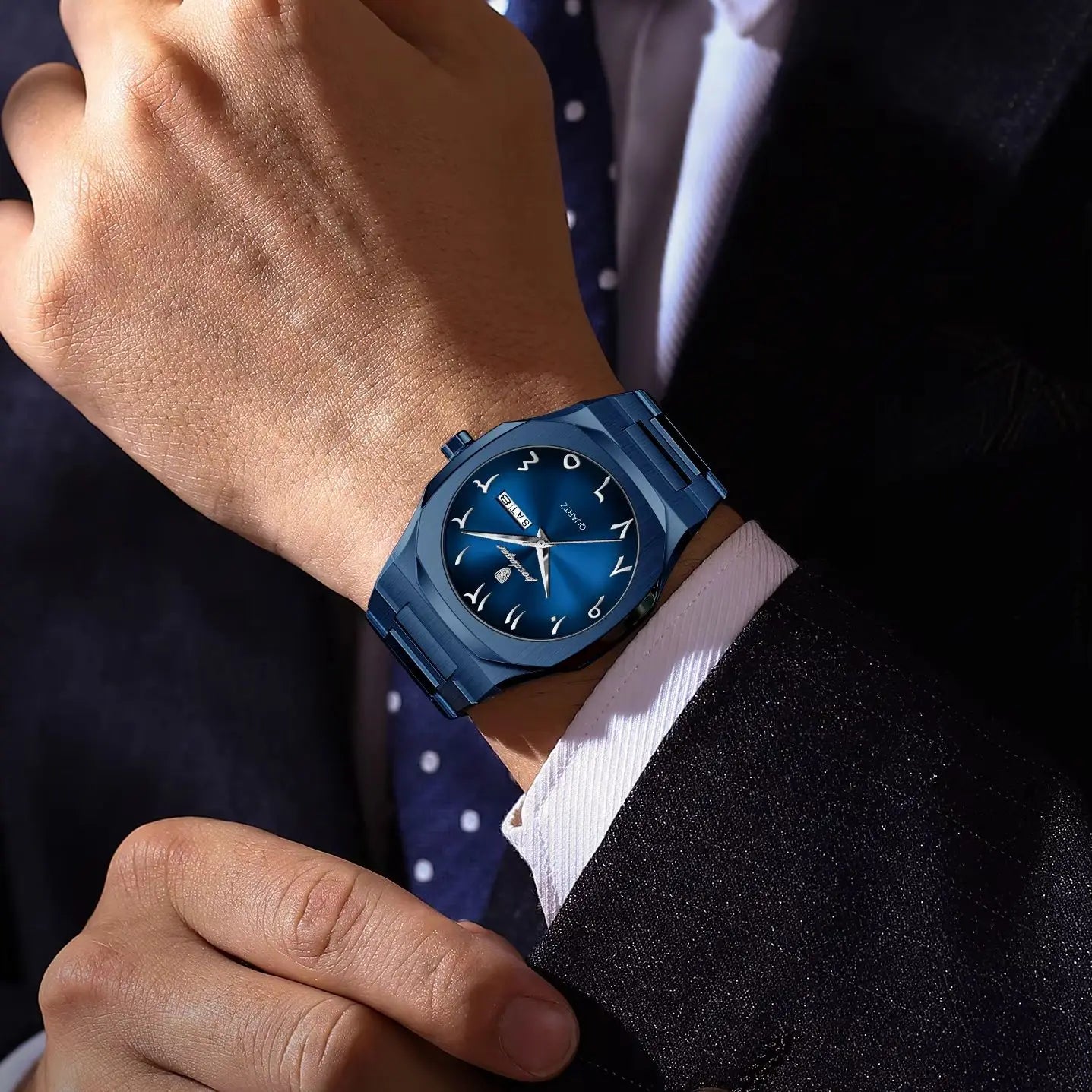 POEDAGAR Fashion Luxury Men's Quartz Watch Waterproof Stainless Steel Male Watch Week Date Business Watches For Men Reloj Hombre