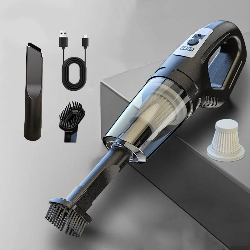 Portable Cordless Car Vacuum USB Recharge Handheld Vacuum Powerful Suction Cleaner For Car Household Office Pet Hair Cleaning