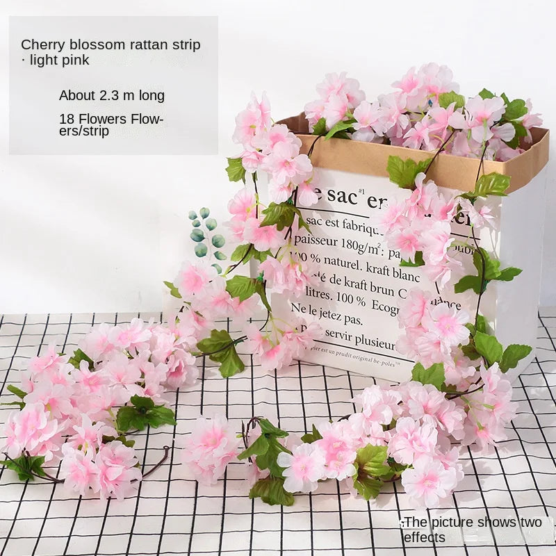 7ft 2m Flower String Artificial Wisteria Vine Garland Plants Foliage Outdoor Home Trailing Flower Fake Flower Hanging Wall Decor