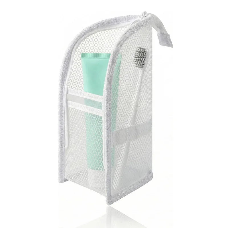 Standing Mesh Toiletry Bag Portable EVA Waterproof Travel Foldable Toothbrush Cosmetic Organizer Women Bathroom Storage Pouch