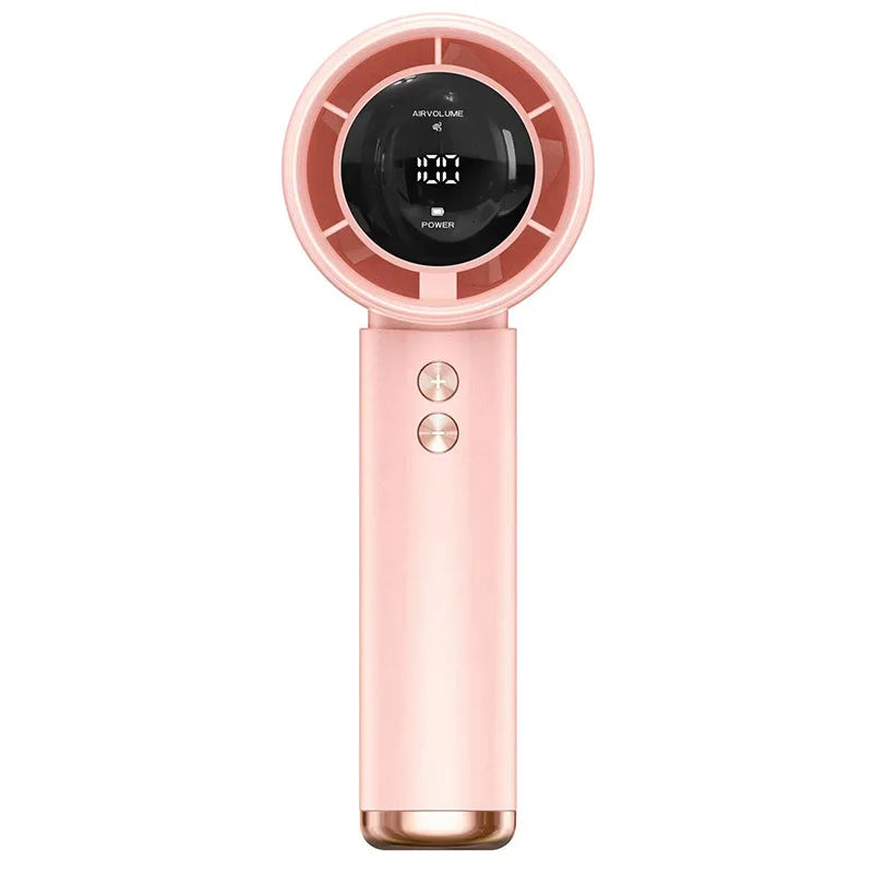 Fan Handheld Portable Mini Air Cooler LED Display USB Rechargeable 5 Speeds Adjustable Efficient Cooling Quiet for Outdoor