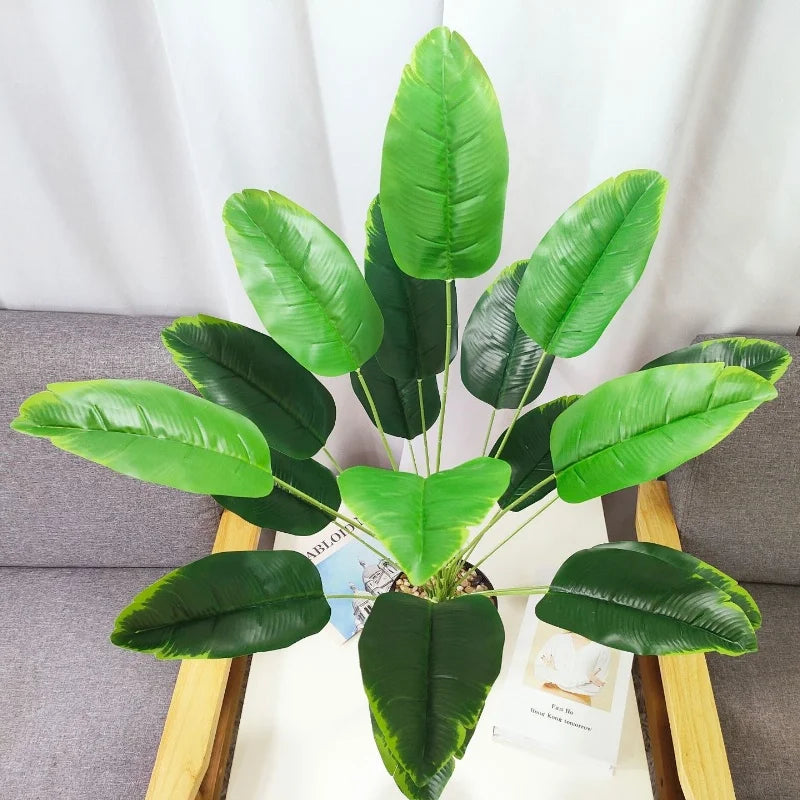 65cmPlantain Palm Simulated Potted Plant Artificial Plants Garden Room Decoration Fake Flower Leaf Bonsai Outdoor Party Ornament
