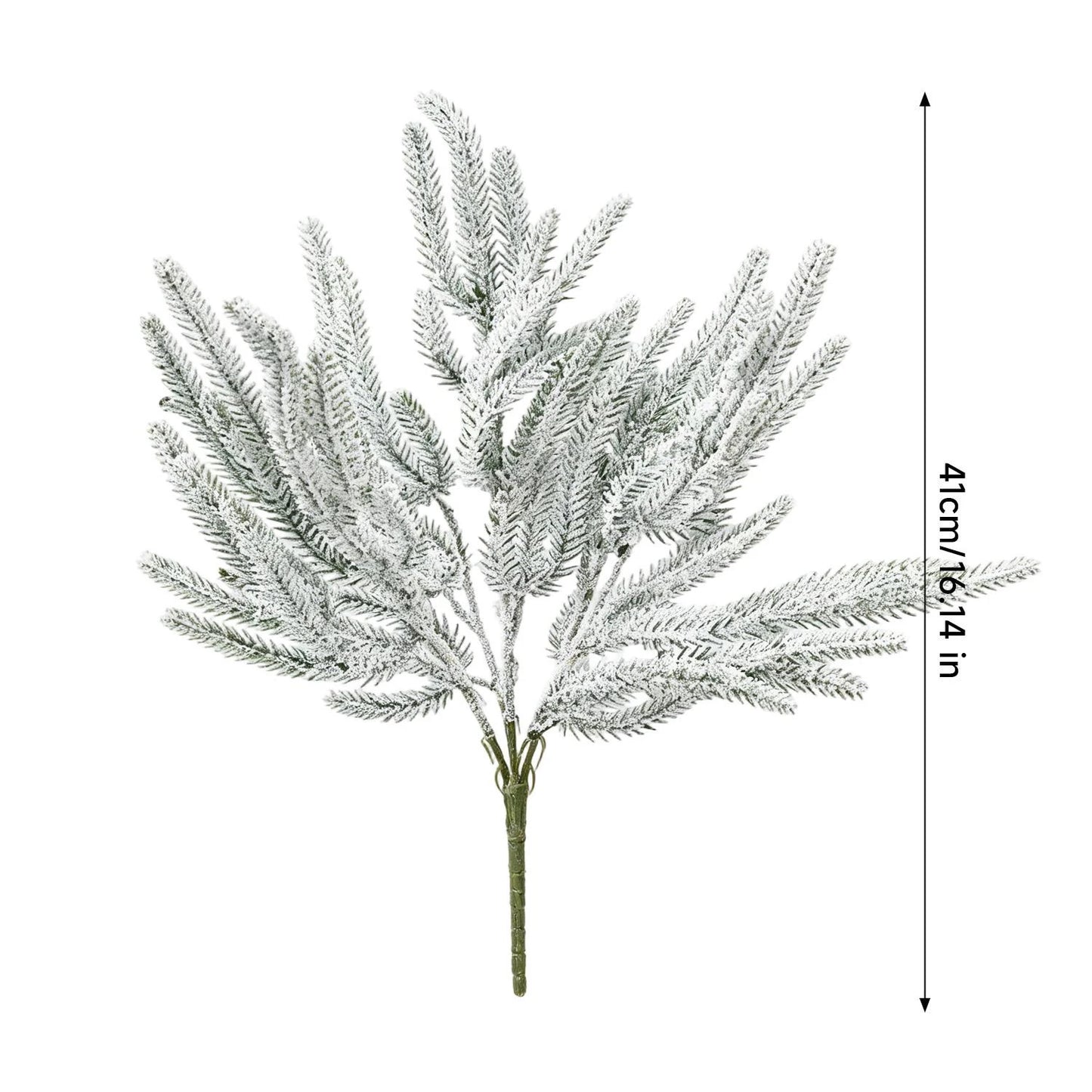 Artificial Christmas Pine Branches Snow Pines Needles Fake Plant Garland Decor DIY Xmas Tree Hanging Pendant Party Supplies