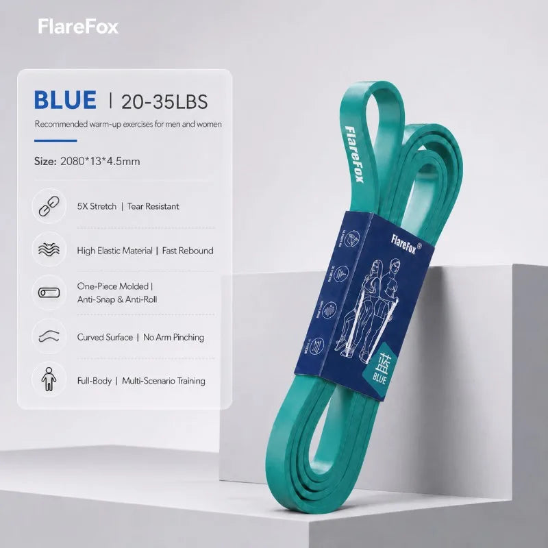 FlareFox Multiple Resistance Bands Set Pull-up Assist Straps Strength Agility Training Handy Gym Equipment for Home CrossFit