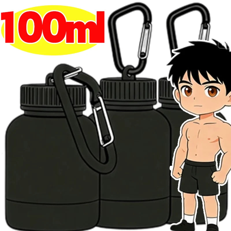 Protein Powder Container Portable Small Pill Box Fitness Supplement Storage 5x5x8cm Food Grade PP Leakproof Bottles Travel