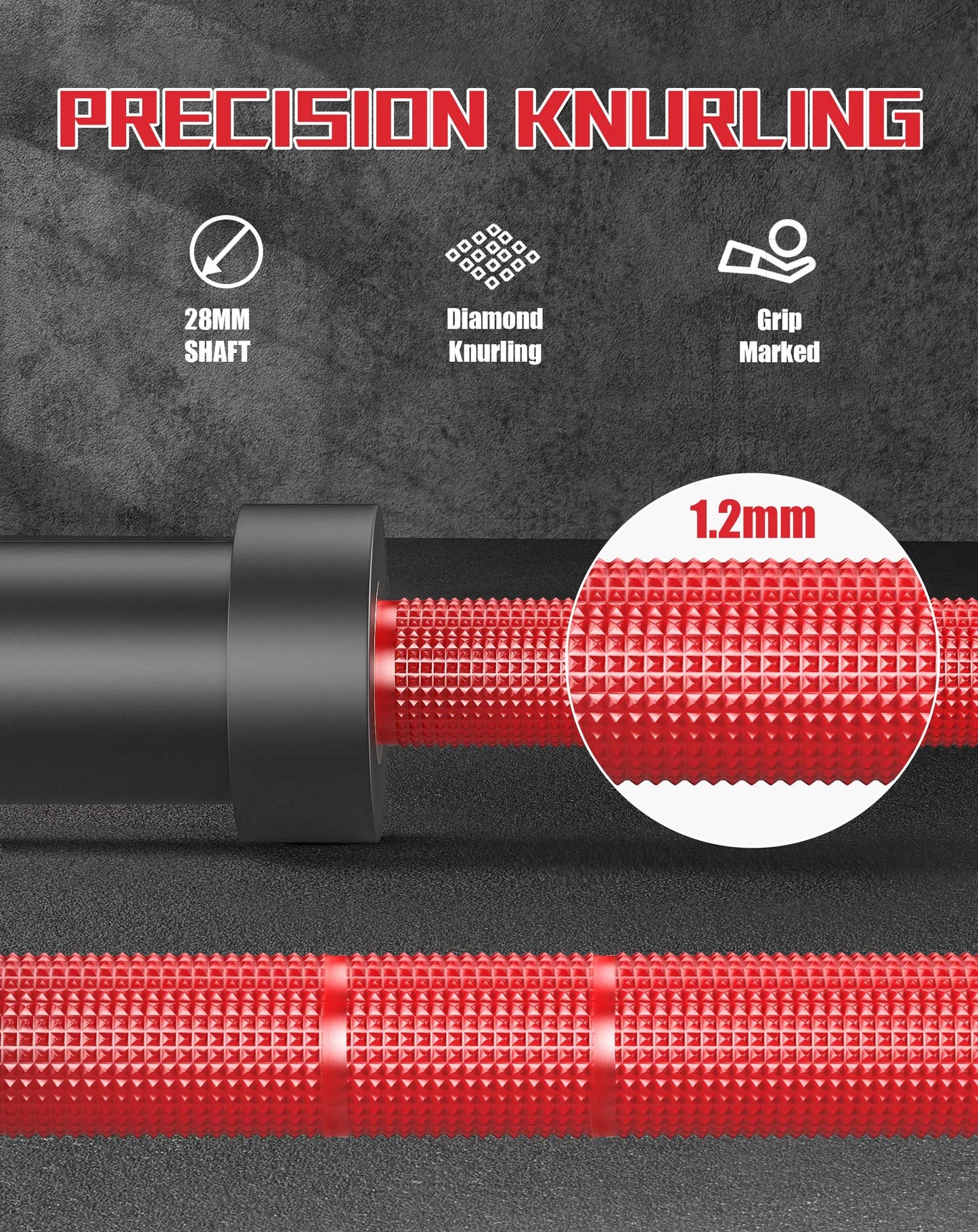 7Ft Barbell Bar for Power Lifting Weightlifting, 1000LBS Capacity 2" Barbell for Squats Curls Deadlifts Presses Hip Thrusts