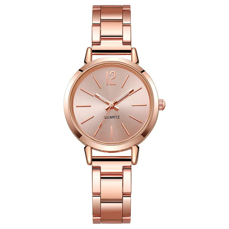 Fashion Small Dial Gold Watch Woman Luxury Alloy Strap Ladies Quartz Wristwatches Gift Clock Gift reloj mujer（Without Box）
