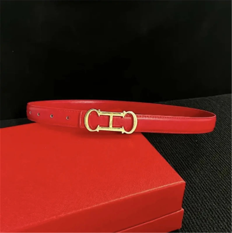 New Designed 25mm Women's Belt with Elegant Gold Letter buckle,Suitable for Daily Multifunctional Jeans Decoration Fashion belt