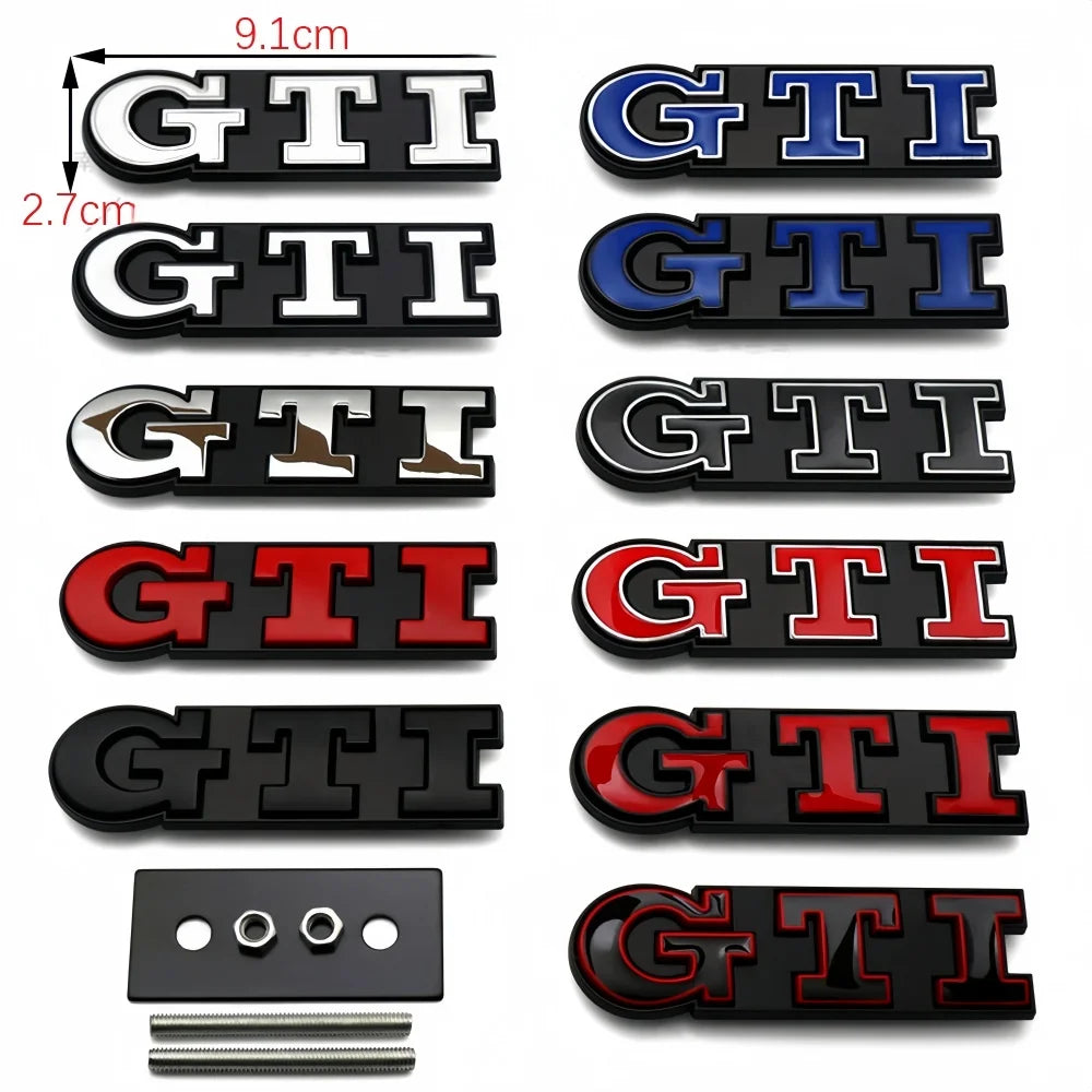 3D Metal Car Grille Sticker GTI Emblem For Volkswagen Golf 5 Polo Golf 7 5 6 Mk6 7 R 7 Gtd Mk7 Mk4 Mk5 GTI Car Stickers