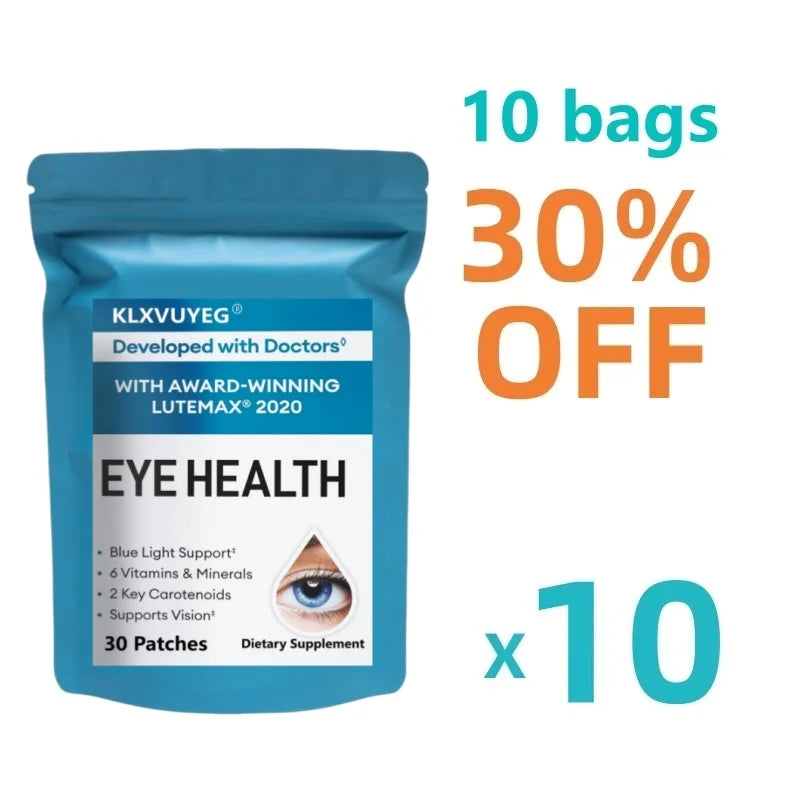 Eye Health Supplement, Lutein and Zeaxanthin, Vision Health, Eye Strain Support - 30 Transdermal Patches, W/VitaminsB12, Zinc