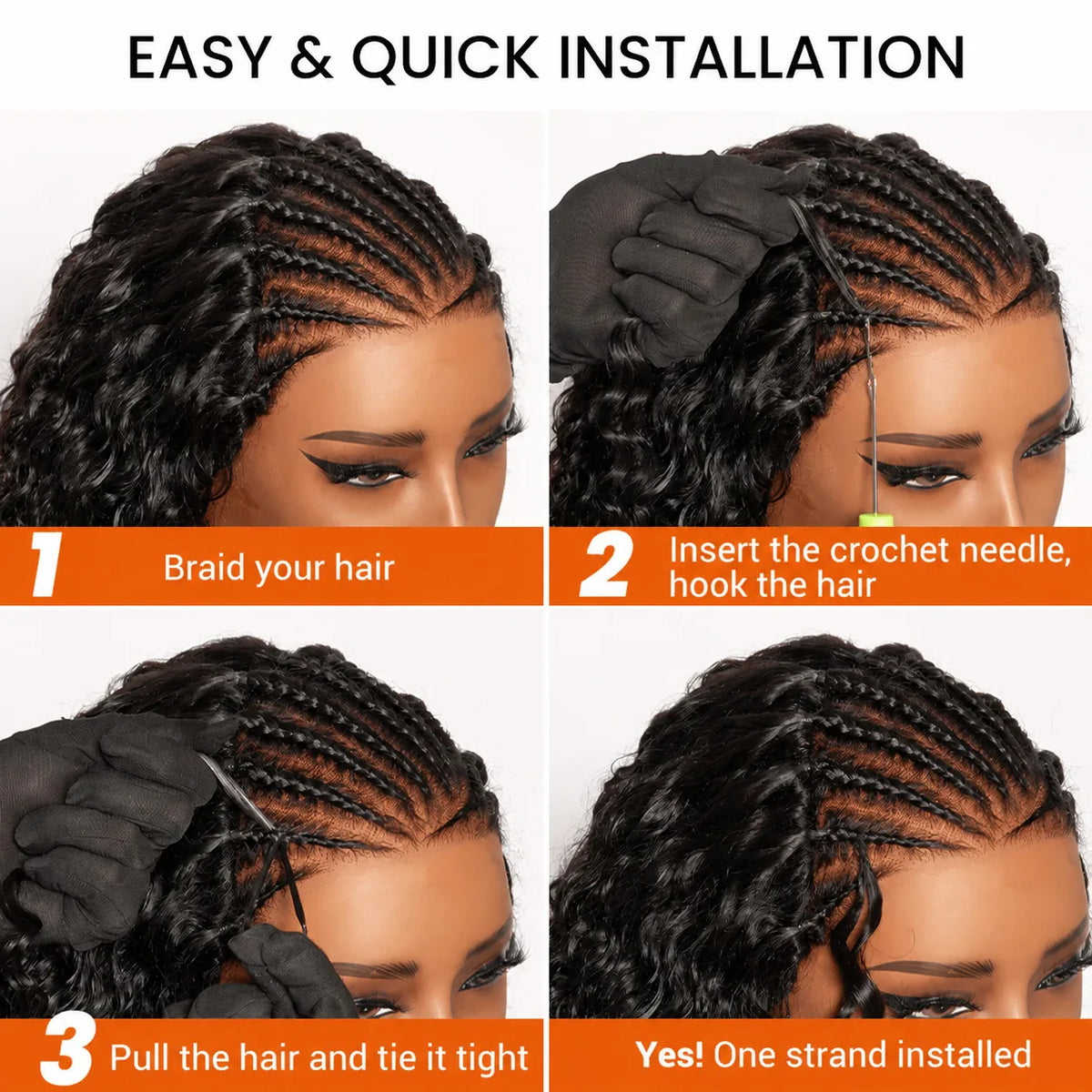 Loose Curly Crochet Human Hair Feather Miracle Knots Knotless Invisible Pre Looped 100% Human Hair Extensions Brazilian Hair