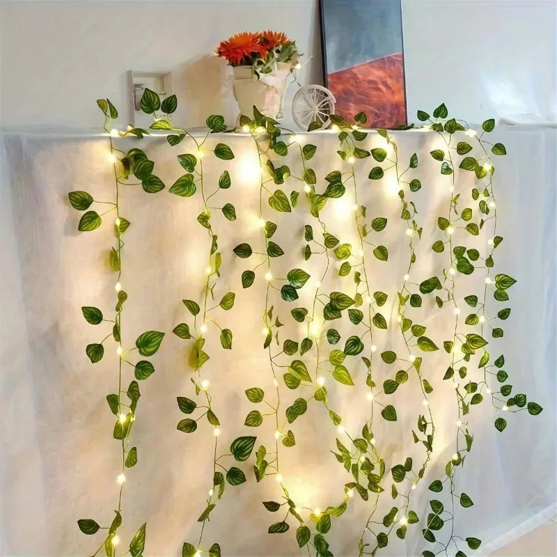 Green Leaf String Light Ivy Leaf Fairy Lights for Bedroom Party Festival Wedding  Birthday Christmas Valentine's Day Decor