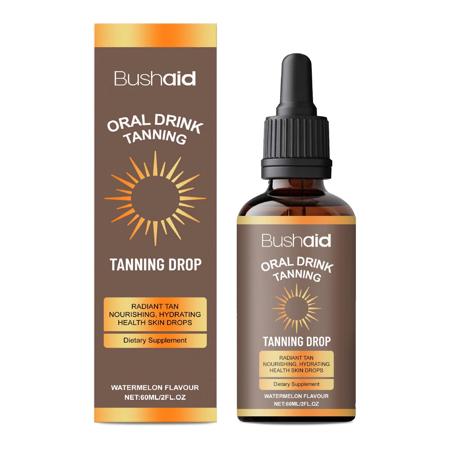 Watermelon tanning drops Body Treatment Sunless Tanning Drops Tanning Drops to Drink Moisturizing Bronzing Tanner for Face Body