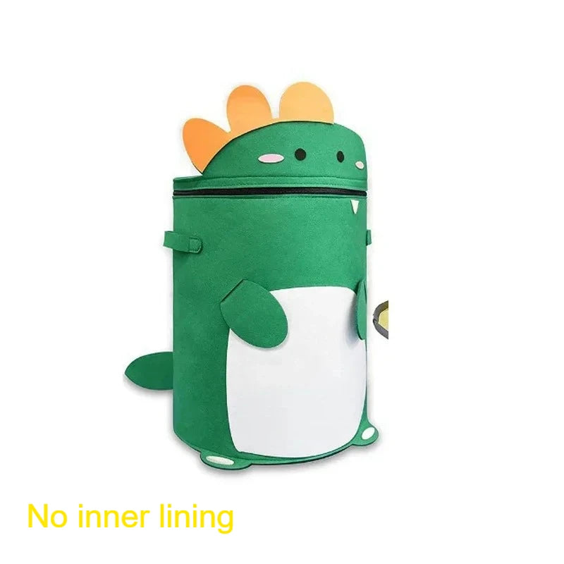 Children Toys Storage Basket Foldable Household Laundry Bag Cute Cotton Linen Bucket Cartoon Print Clothes Organizer Baskets