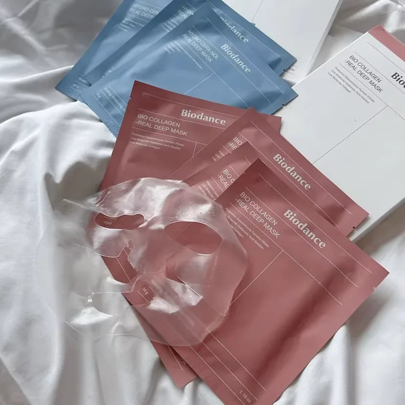 Korean Bio-Collagen Moisturizing Gel Mask Retinol Firming Enhance Skin Elasticity Shrink Pores Barrier Repair Facial Glowing